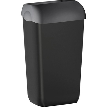 Marplast COLORED nástenný odpadkový kôš s vekom 23 l, ABS, čierna mat SPH A74201NE-1