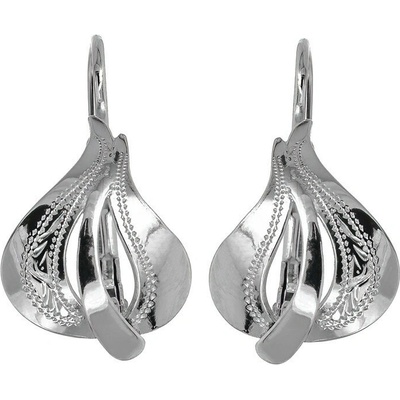 Argento Strieborné náušnice - s ručným gravírom 66388