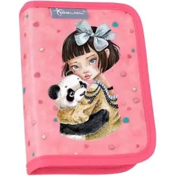 Belmil Ученически несесер Black&White Miia Panda pink - Belmil