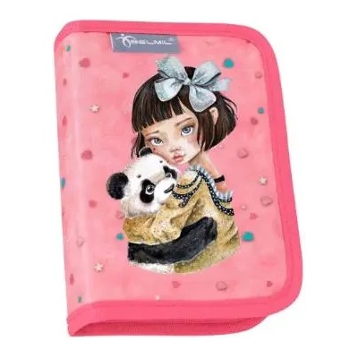 Belmil Ученически несесер Black&White Miia Panda pink - Belmil