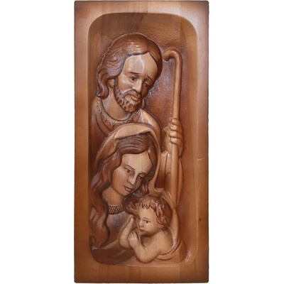 Dřevěný obraz svaté rodiny 42 x 20,5 cm