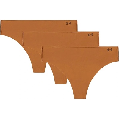 Under Armour Pure Stretch No Show Thong 3 Pack Brown