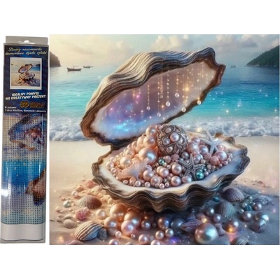 NORIMPEX Diamantové malování Škeble s pokladem 30 x 40 cm – Zbozi.Blesk.cz