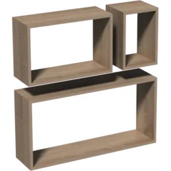 Image 1 of DOMAX ЕТАЖЕРКИ ПРАВОЪГЪЛНИ frs 1 600/380/170мм ДЪБ К-КТ 3бр (67913 , 66655)