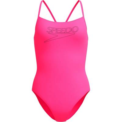 Speedo Дамски бански костюм Speedo Women's Endurance+ Logo Thin Strap One Piece Swimsuit - Margarita Pink - размер 42 (EU) (150-6087-0316)