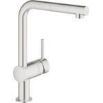 GROHE Кухненски смесител Grohe Minta с издърпващ се душ, четкан хром Supersteel (32168DC0)