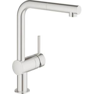GROHE Кухненски смесител Grohe Minta с издърпващ се душ, четкан хром Supersteel (32168DC0)