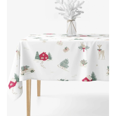 Goldea vianočný hranatý obrus z pevnej bavlny tradičné vianoce 80x80 cm