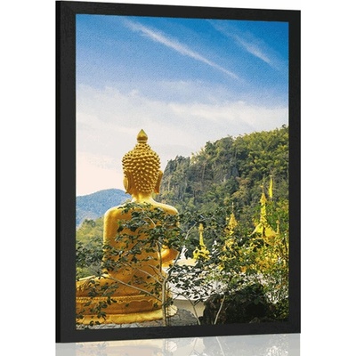 Plakát pohled na zlatého Buddhy - 40x60 no frame