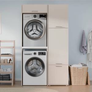 Forte Шкаф за пералня twenty two, 66.8/201.8 см, бежов (wcto200-u71s)