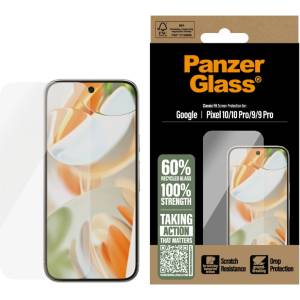 Panzer Стъклен протектор PanzerGlass за Google Pixel 10, Pixel 10 Pro, 9, 9 ProUWF, Antibacterial, Прозрачен