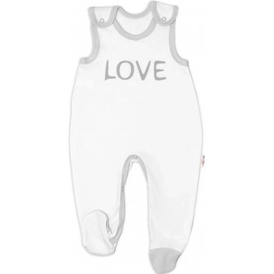 Baby Nellys Dojčenské bavlnené dupačky Love biele