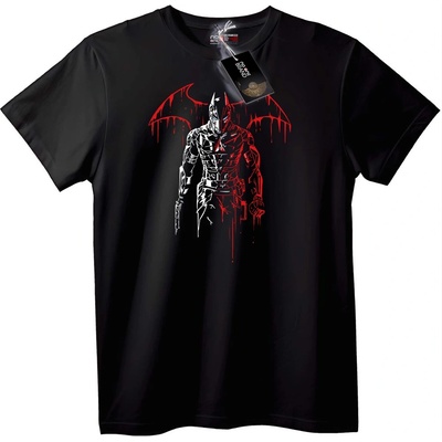 NOONEBRAND Тениска Batman Червено и Бяло - 4XL, Black