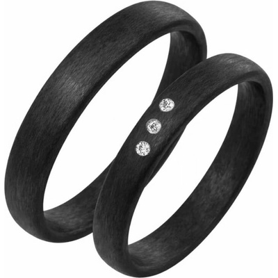 Eppi karbónové svadobné obrúčky s diamantom Jennie RW50091