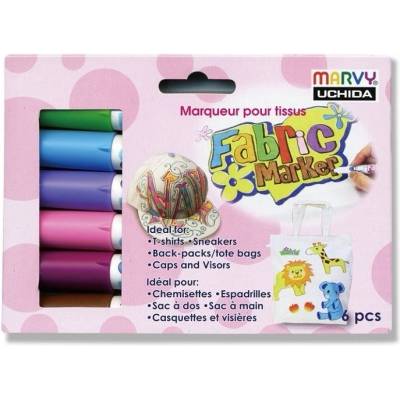 Fixy na textil Marvy M560 sada 6 ks květinové