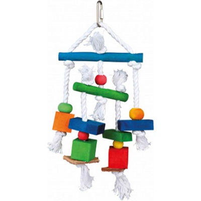 TRIXIE Colorful Bird Toy -Дървена, шарена играчка за папагали 24 см