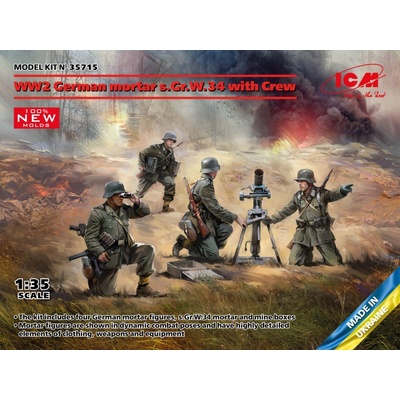 ICM s.Gr.W.34 German mortar WWII w/ Crewfig. 35715 1:35