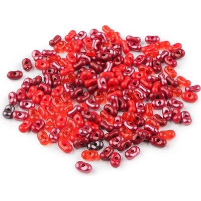 Stoklasa Plastové korálky peanut mix 4x6 mm Balení: 10 g, Varianta: 4 červená 4 červená