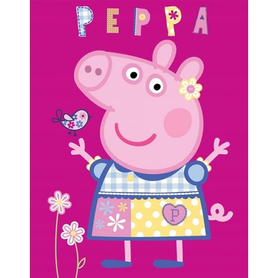 Carbotex Detská dievčenská fleecová deka Prasiatko Peppa