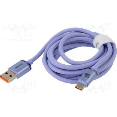 Baseus CAJY000505 USB 2.0, USB A vidlice, USB C vidlice, 2m, fialový