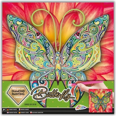 Grafix Diamantový obrázek Motýl 30 x 30 cm na plátně – Hledejceny.cz