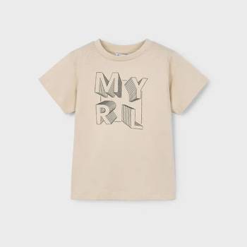 MAYORAL Тениска къс ръкав basic бежов цвят за мини момче Майорал