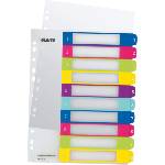 Leitz index for A4, pack of 10, PC-writable cover sheet and 10 dividers, tabs with numbers printed 1-10, extra width, multi-colored, polypropylene, WOW, 12430000 - 12430000-10 (12430000-10)