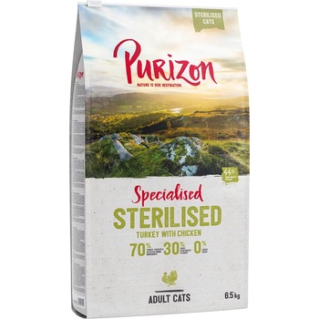 Purizon Икономична опаковка: Purizon суха храна за котки - Adult Sterilised пуешко и пилешко, без зърно (2 x 6, 5 кг)