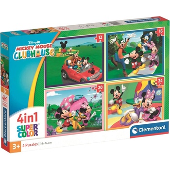 Clementoni Детски пъзел Clementoni 4 в 1 - Клубът на Мики Маус (21755)