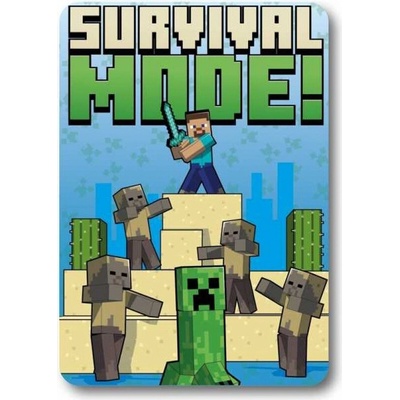 Mister License Dětská deka MINECRAFT Survival mode polar fleece modrá