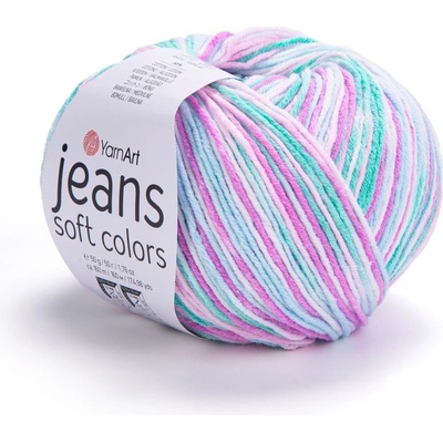 Yarn Art Jeans Soft Colors 6202 krémová, mintová, zelená, růžová