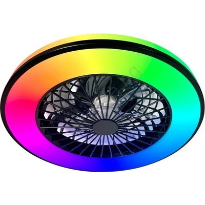Kobi Led rgbw димируем таванен осветител с вентилатор ventelux led/48w/230v черен + дистанционно управление (kb0634)