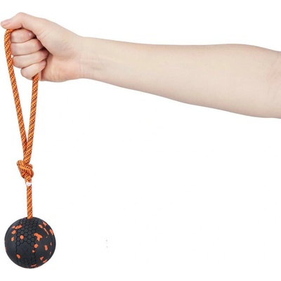 Non-stop dogwear Dog ball on rope | oranžová/černá 70x70 mm