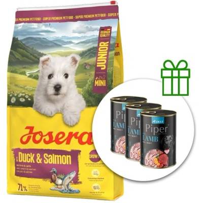 Josera Dog Mini Junior Duck & Salmon 10 kg + 3 консерви безплатно