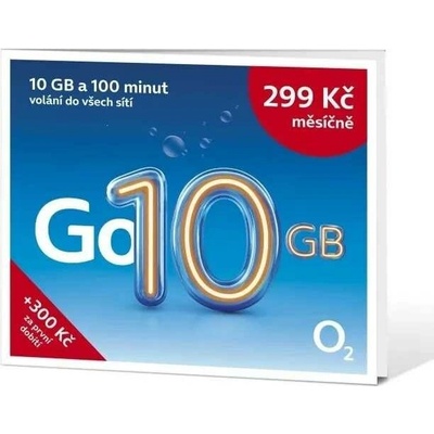O2 SIM karta 10GB (10GB + 100 minut volání v CZ)
