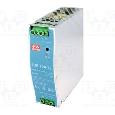 MEAN WELL EDR-120-12 Napájecí zdroj: spínaný; na lištu DIN; 120W; 12VDC; 10A; 90÷264VAC
