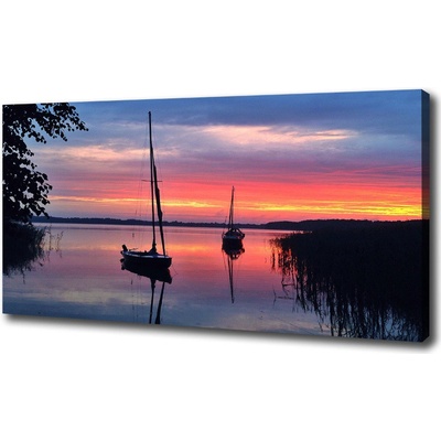 Foto obraz na plátne Plachetnica pri západe slnka 100x50 cm