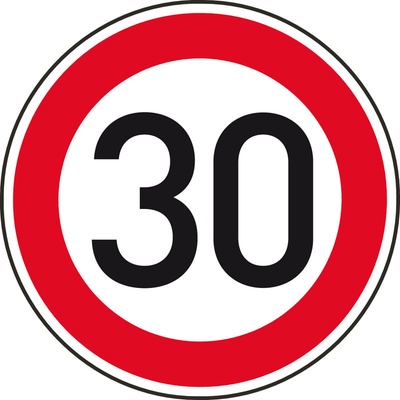 Dopravní značka – Nejvyšší dovolená rychlost 30 – Zboží Dáma