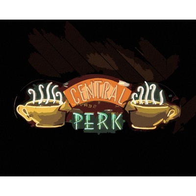 Zuty Central perk neon přátelé 40 x 50 cm vypnuté plátno na rám 8596530234739