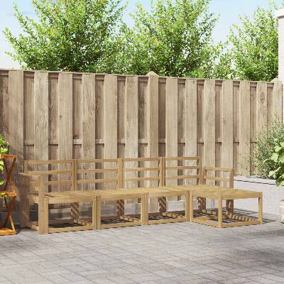 vidaXL Комплект дивани за открито 5 pcs Бяло 253 x 122, 5 x 73 см (3387488)