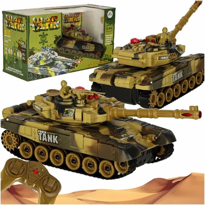 KIK RC tank T-80 No.9995 s dobíjecím packem USB+adaptér 2,4 GHz písková RTR 1:32