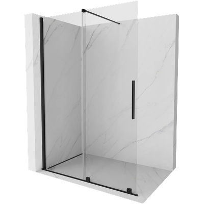 Mexen Velar разтегателна стена за душ Walk-in 140 x 200 см, прозрачна 8 мм, черна - 871-140-000-03-70 (871-140-000-03-70)