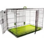M-PETS Voyager Wire Crate 2 doors Green - метална, сгъваема клетка със зелено дъно, размер XXL - 122 x 76 x 84 cm, Belgium - 10451503