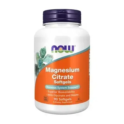 NOW Magnesium Citrate, Магнезий Цитрат, 90 дражета (NF1297)