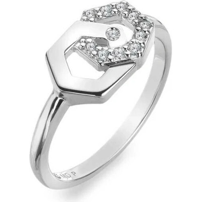 Hot Diamonds Stříbrný prsten s diamantem a topazy Hexagon DR314