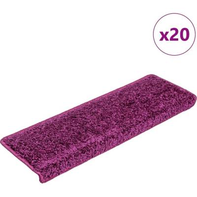 vidaXL Schodové rohože 20 ks 65 x 21 x 4 cm fialové s obdélníkovým okrajem