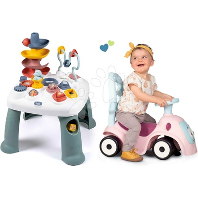 Smoby Set didaktický stolík Activity Table Little a ružové so zvukmi a vodiacou tyčou s ohrádkou