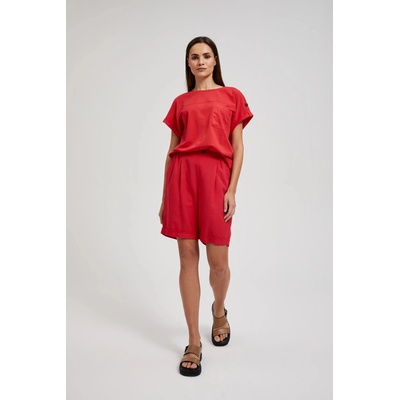 Moodo Червени ленени къси панталони Moodo | Cherven | ЖЕНИ | XS