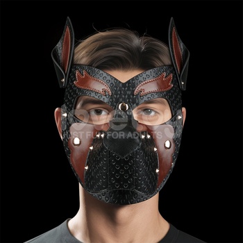 LoveToy Rebellion Reign Howl Pup Mask Black-Brown