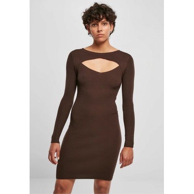 Urban Classics Ladies Cut Out Dress Brown